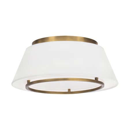 Dweled Hailey 16in LED Fabric Flush Mount 3000K in Aged Brass FM-531